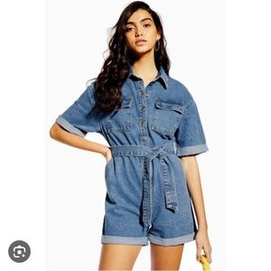 Topshop Denim Romper/Jumpsuit, Size 2, EUC